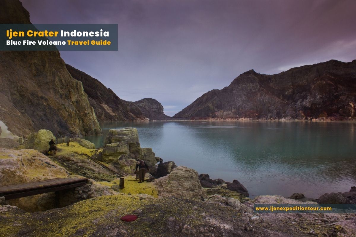 sunrise view from ijen crater east java indonesia