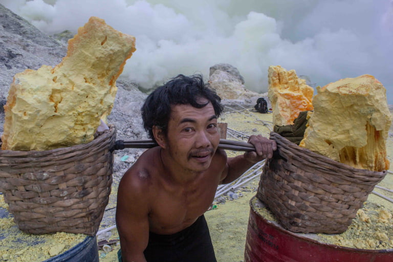 Kawah Ijen Sulfur Miner