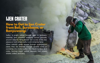 Sulfur Mining at the Edge of a Ijen Volcano