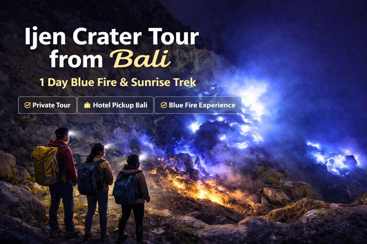 Ijen Crater blue fire night trekking tour from Bali Indonesia